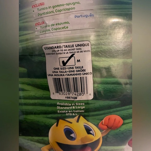 Sz OS44 jacket sizePac-Man Pac Man Red Ghost Blinky Deluxe Man Halloween Costume - Picture 4 of 5